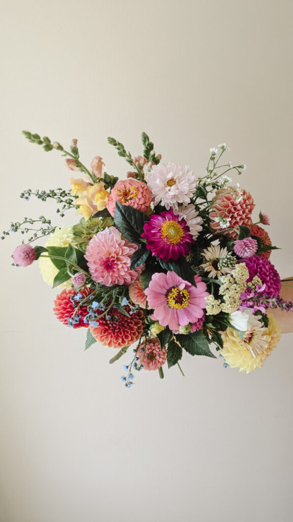 Vibrant bridal bouquet by St. Louis wedding florist SunCrest Blooms